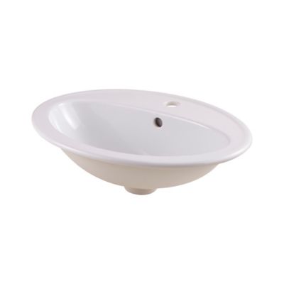 Vasque à encastrer en céramique blanc NF l.53,5 x H.17,5 x P.41 cm, GoodHome Turso