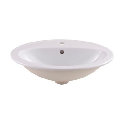 Vasque à encastrer en céramique blanc NF l.53,5 x H.17,5 x P.41 cm, GoodHome Turso