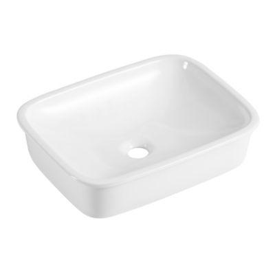Vasque à encastrer en céramique blanche l.48 x H.12 x P.37 cm, Homesight Oasis
