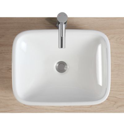 Vasque à encastrer en céramique blanche l.48 x H.12 x P.37 cm, Homesight Oasis
