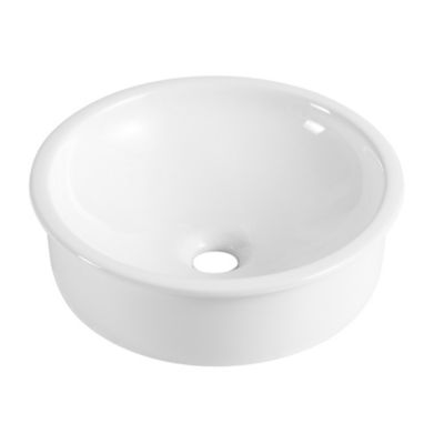 Vasque à encastrer ronde céramique blanc Ø37 x H.12 cm, Oasis
