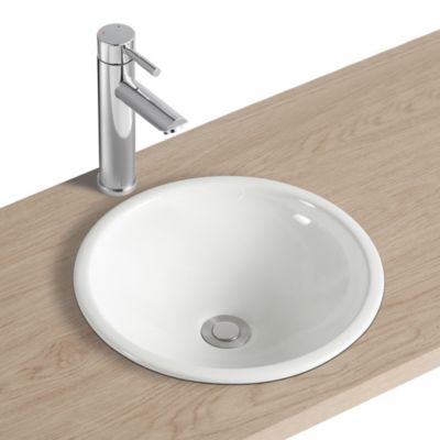 Vasque à encastrer ronde céramique blanc Ø37 x H.12 cm, Oasis