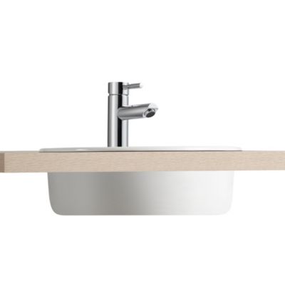 Vasque à encastrer ronde céramique blanc Ø37 x H.12 cm, Oasis