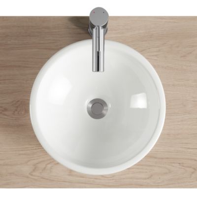 Vasque à encastrer ronde céramique blanc Ø37 x H.12 cm, Oasis