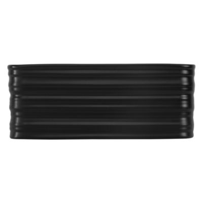 Vasque a poser carré noir mat ceramique 390x390x150 mm lave main salle de bain