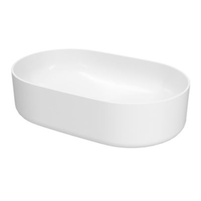 Vasque à poser en céramique blanc brillant l.48 x H.12,5 x P.30 cm, GoodHome Levanna