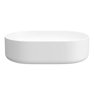 Vasque à poser en céramique blanc brillant l.48 x H.12,5 x P.30 cm, GoodHome Levanna
