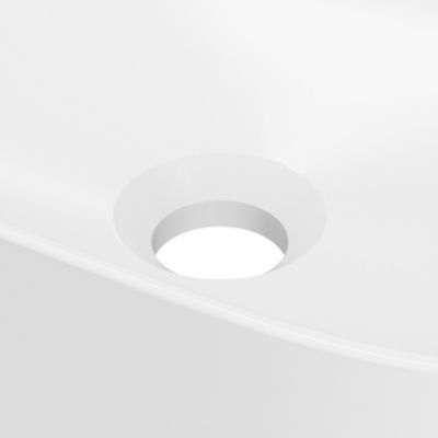 Vasque à poser en céramique blanc brillant l.48 x H.12,5 x P.30 cm, GoodHome Levanna