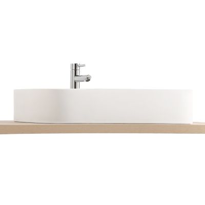 Vasque à poser en céramique blanc mat l.75 x H.13 x P.39 cm, Homesight Josy