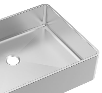 Vasque à poser en inox l.37 x H.13 x P.48 cm, Essebagno Luisa