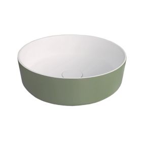 Vasque à poser en résine vert fougère Ø38 x H.12 cm, Decotec Havana