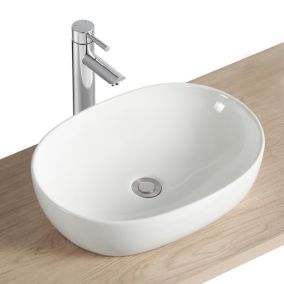 Lavabo en résine naturelle ovale encastré en céramique pour lavabo de salle  de bain : : Outils et Bricolage