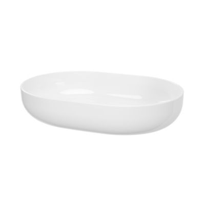 Vasque à poser ovale en céramique blanc brillant l.50 x P.35 cm, GoodHome Cavally