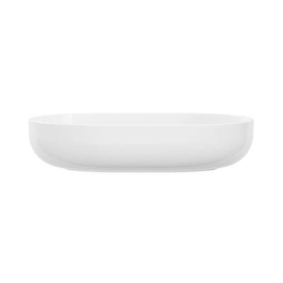 Vasque à poser ovale en céramique blanc brillant l.50 x P.35 cm, GoodHome Cavally