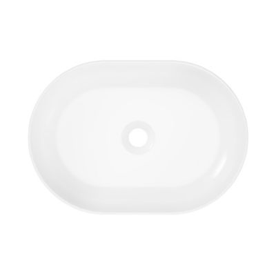 Vasque à poser ovale en céramique blanc brillant l.50 x P.35 cm, GoodHome Cavally