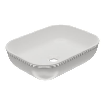 Vasque à poser ovale en céramique blanc l.45 x H.11,5 x P.35 cm, GoodHome Endell