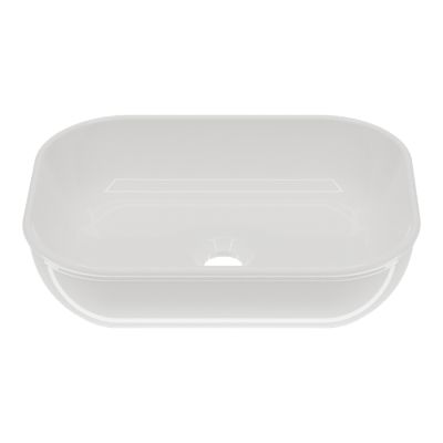 Vasque à poser ovale en céramique blanc l.45 x H.11,5 x P.35 cm, GoodHome Endell