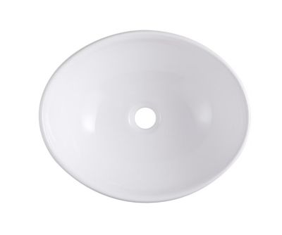 Vasque à poser ovale en céramique blanche l.40,5 x H.15 x P.33,7 cm, GoodHome Nessa