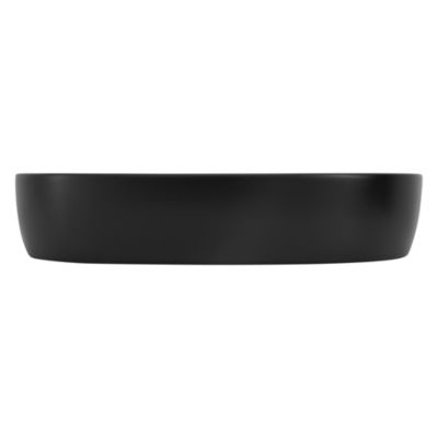 Vasque a poser ovale noir en ceramique lavabo pour salle de bain 600x400x120 mm