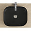 Vasque à poser rectangulaire à bords arrondis, 38x45 cm, céramique, noir mat, Pablo Homesight