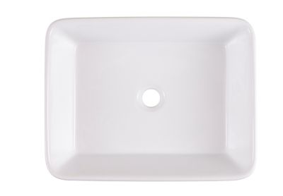 Vasque à poser rectangulaire céramique blanche GoodHome Surma