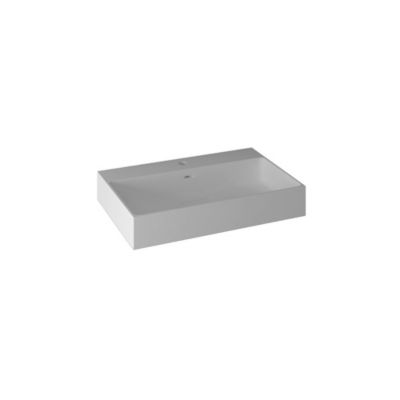Vasque à poser rectangulaire en résine blanc mat L.91 x H.12 cm Monolite
