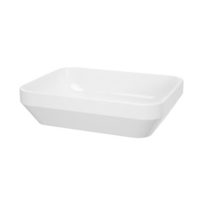 Vasque à poser rectangulaire en résine blanc satin l.45 x H.11,5 x P.35 cm, GoodHome Teesta