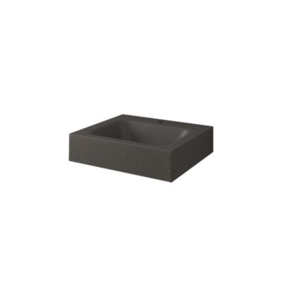 Vasque à poser rectangulaire en résine gris foncé, L.51 x H.12 cm Monolite