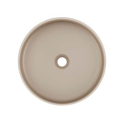 Vasque à poser ronde céramique beige mat GoodHome Samal
