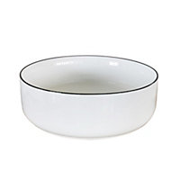 Vasque à poser ronde céramique blanc et noir Kala