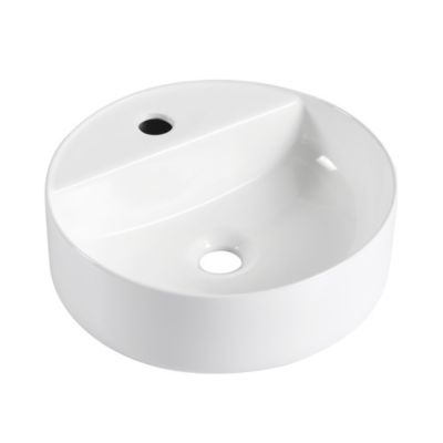 Vasque à poser ronde céramique blanc Kalvin