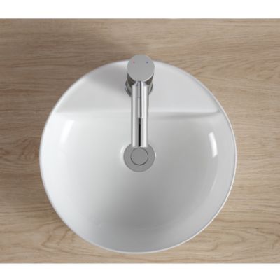 Vasque à poser ronde céramique blanc Kalvin