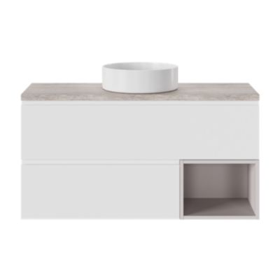 Vasque à poser ronde céramique blanc mat GoodHome Samal