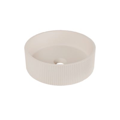 Vasque à poser ronde en béton beige Ø37 x H.12 cm, Homesight Balte