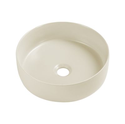 Vasque à poser ronde en céramique beige Ø36 x H.12 cm, Homesight Romeo