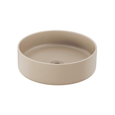 Vasque à poser ronde en céramique beige mat, GoodHome Samal