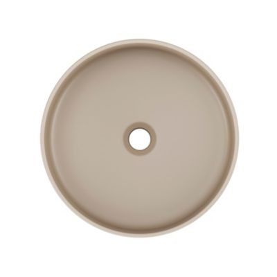 Vasque à poser ronde en céramique beige mat, GoodHome Samal