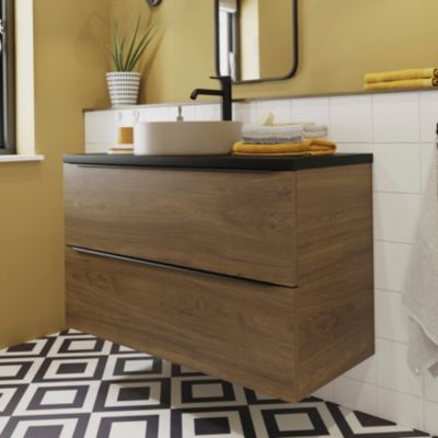 Vasque à poser ronde en céramique beige mat, GoodHome Samal