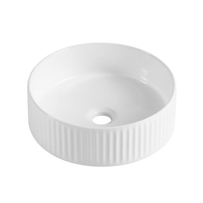 Vasque à poser ronde en céramique blanc Ø35,5 x H.12 cm, Linea