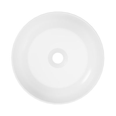 Vasque à poser ronde en céramique blanc brillant GoodHome Cavally