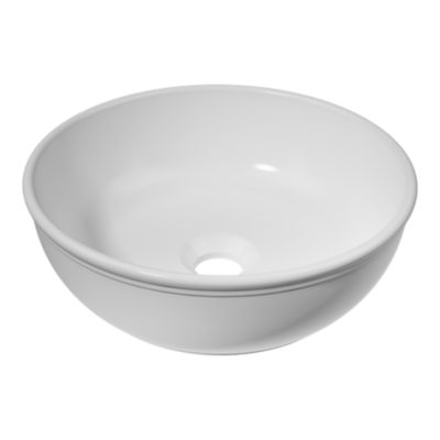 Vasque à poser ronde en céramique blanc l.35 x H.11,5 x P.35 cm, GoodHome Endell
