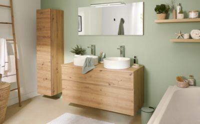 Vasque à poser ronde en céramique blanc mat Ø40 x H.14,5 cm, GoodHome Samal