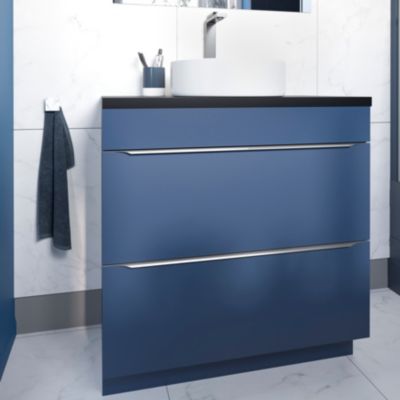 Vasque à poser ronde en céramique blanc mat Ø40 x H.14,5 cm, GoodHome Samal