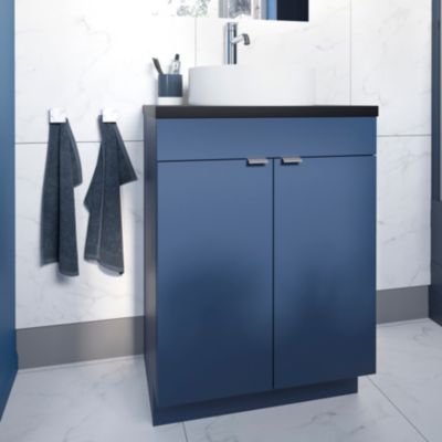 Vasque à poser ronde en céramique blanc mat Ø40 x H.14,5 cm, GoodHome Samal