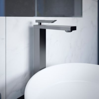 Vasque à poser ronde en céramique blanc mat Ø40 x H.14,5 cm, GoodHome Samal