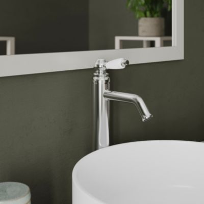 Vasque à poser ronde en céramique blanc mat Ø40 x H.14,5 cm, GoodHome Samal