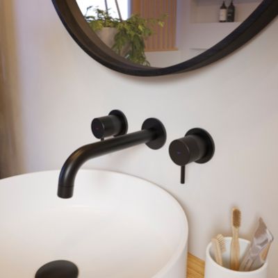 Vasque à poser ronde en céramique blanc mat Ø40 x H.14,5 cm, GoodHome Samal