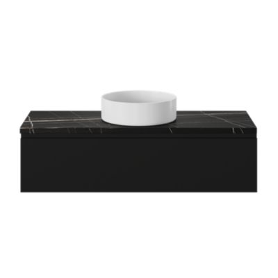 Vasque à poser ronde en céramique blanc mat Ø40 x H.14,5 cm, GoodHome Samal
