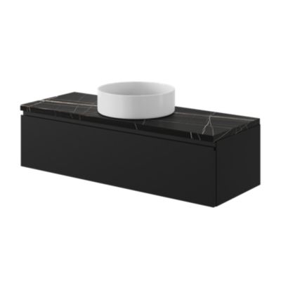 Vasque à poser ronde en céramique blanc mat Ø40 x H.14,5 cm, GoodHome Samal
