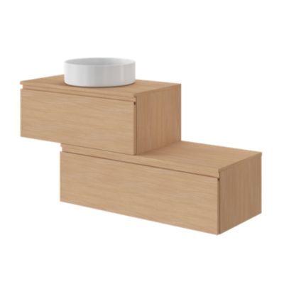 Vasque à poser ronde en céramique blanc mat Ø40 x H.14,5 cm, GoodHome Samal